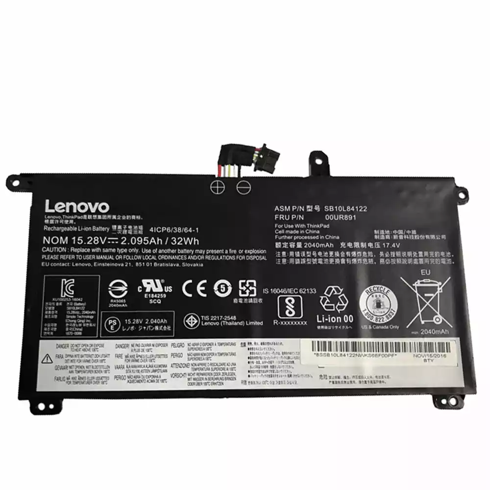 Ноутбук батарея для LENOVO 00UR891,00UR892